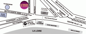 plan d'accès du Théâtre de Jeanne à Nantes